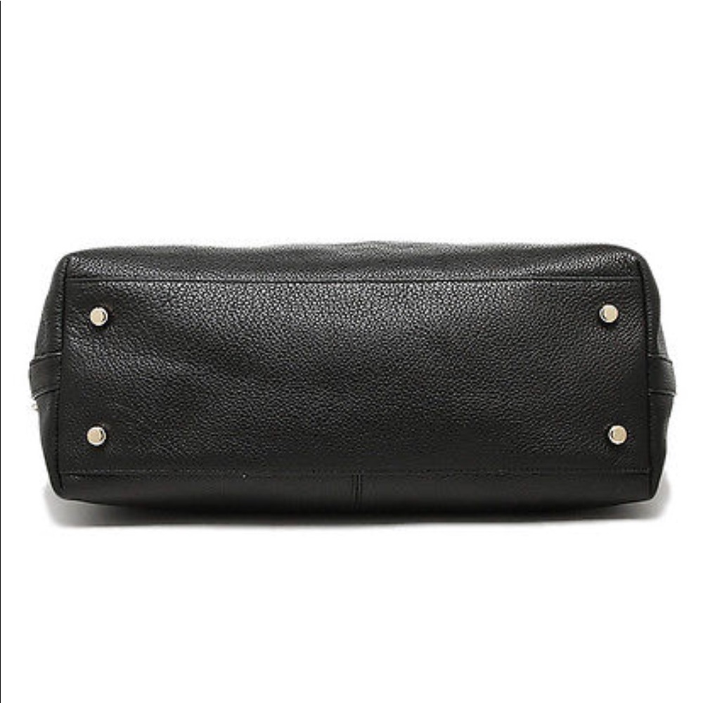 Coach Tyler Pebble Leather Zip Tote Black - Picture 7 of 8